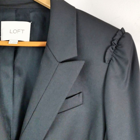 Ann Taylor LOFT Ruffle Detail Career Blazer Jacket - Picture 2 of 8